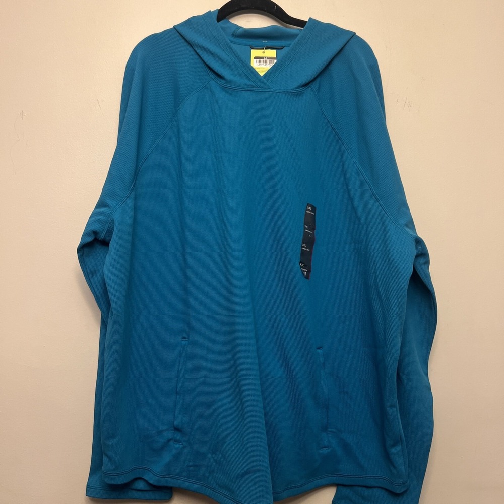 All in motion men's heavy waffle hoodie, XXL, Teal NWT